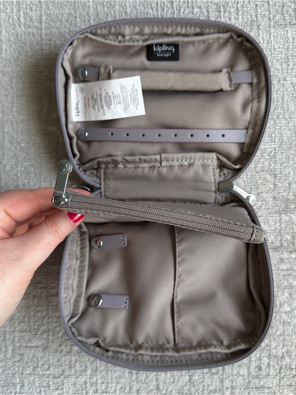 Kipling Travel Jewelry Case - Soft sided pink / purple bag - Picture 3 of 5